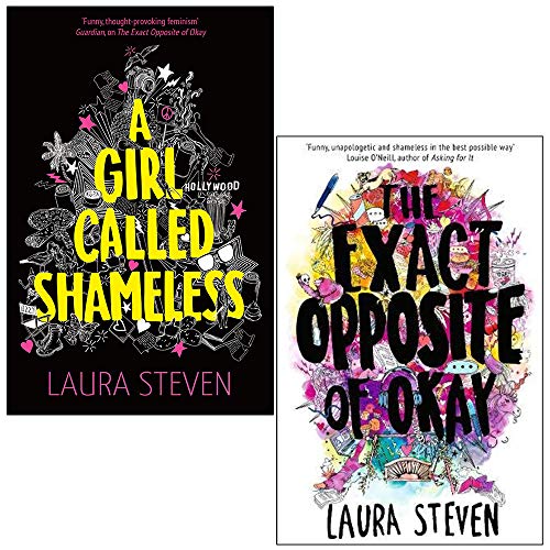 Set de 2 libros de la colección Laura Steven (Una chica llamada Shameless, exactamente lo contrario de Okay)