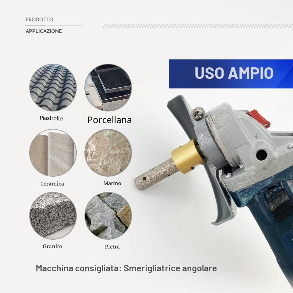 SHDIATOOL Fresa Diamantata 20mm Allargare e Sagomare Fori per Porcellana Ceramica Marmo Granito