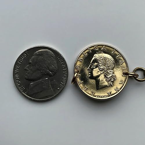 Vista 6 de 1957 Italy 20 Lire coin rolo link bracelet Italian lady Minerva Roma Florence Venice Milan Napoli Verona Torino Genoa Bologna Siena Ancona Palermo