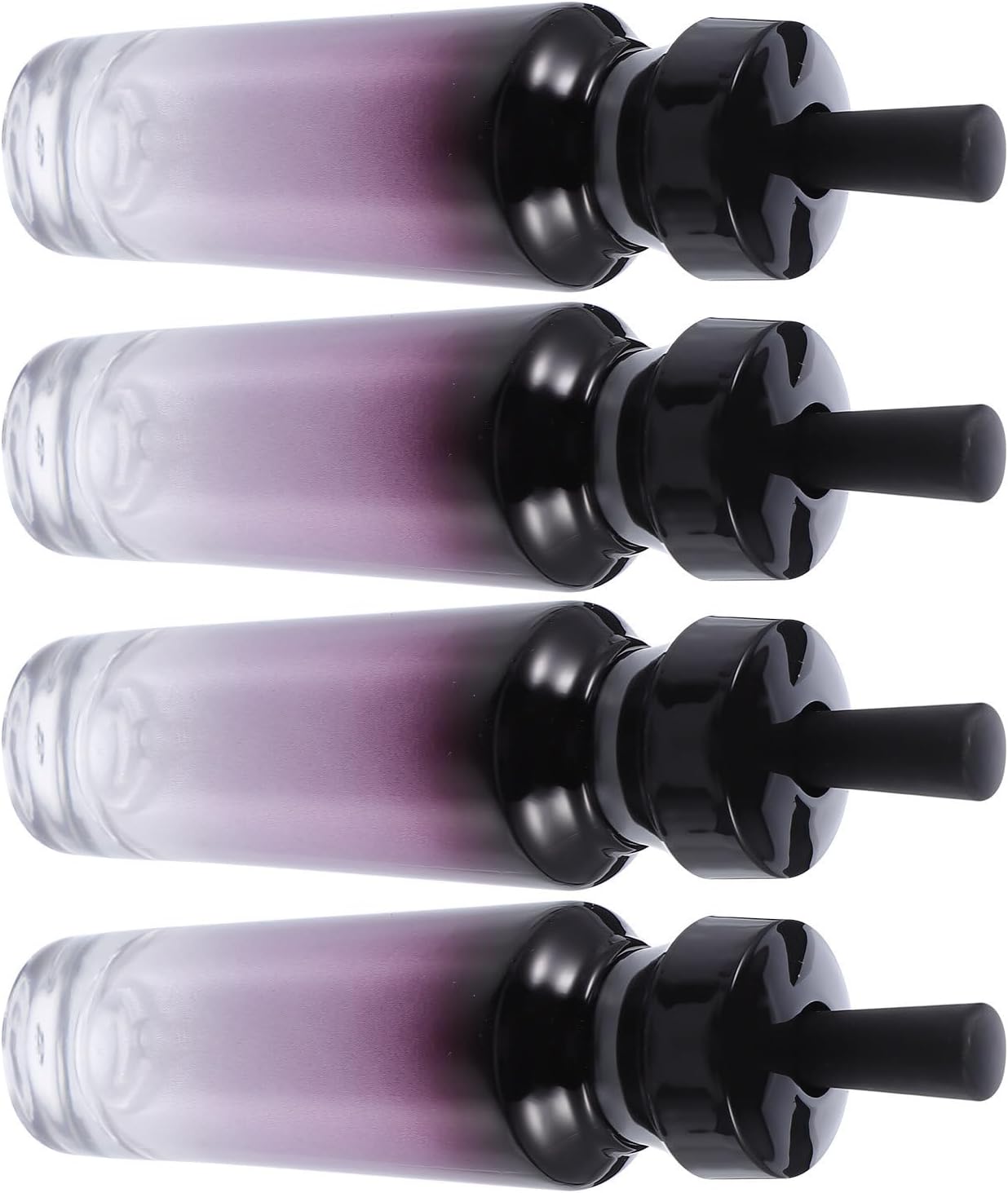 4pcs 50ml Glass Essential Oil Bottles Purple Empty Dropper Jars Refillable Liquid Storage Packaging for Aromatherapy and Cosmetic Use