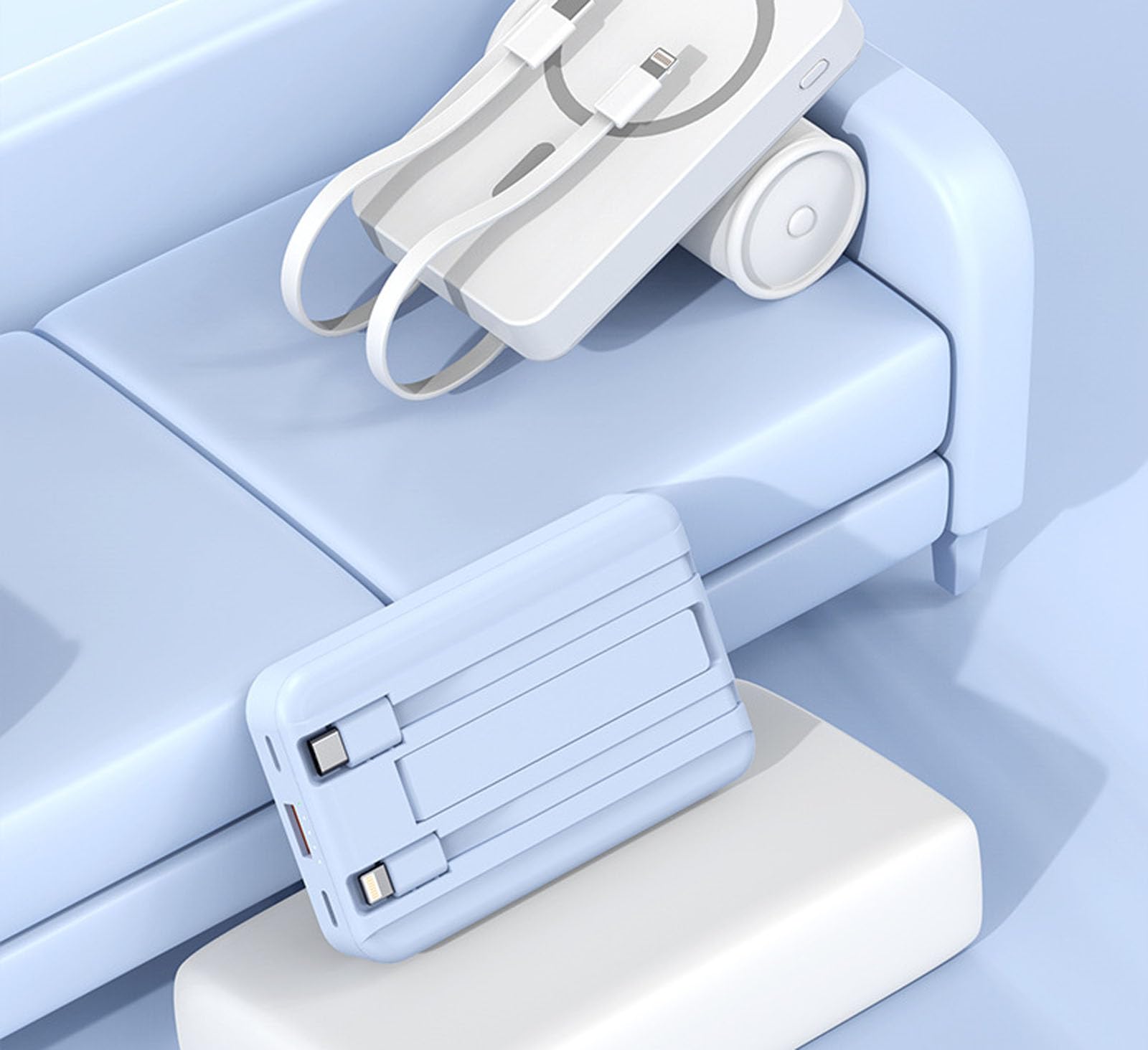 Powerbank 20 000 mAh, Pd20w power bank, szybkie ładowanie, dwuprzewodowy prąd komórkowy, prąd magnetyczny 20000 mAh, szybkie ładowanie, przenośna ładowarka (biały)