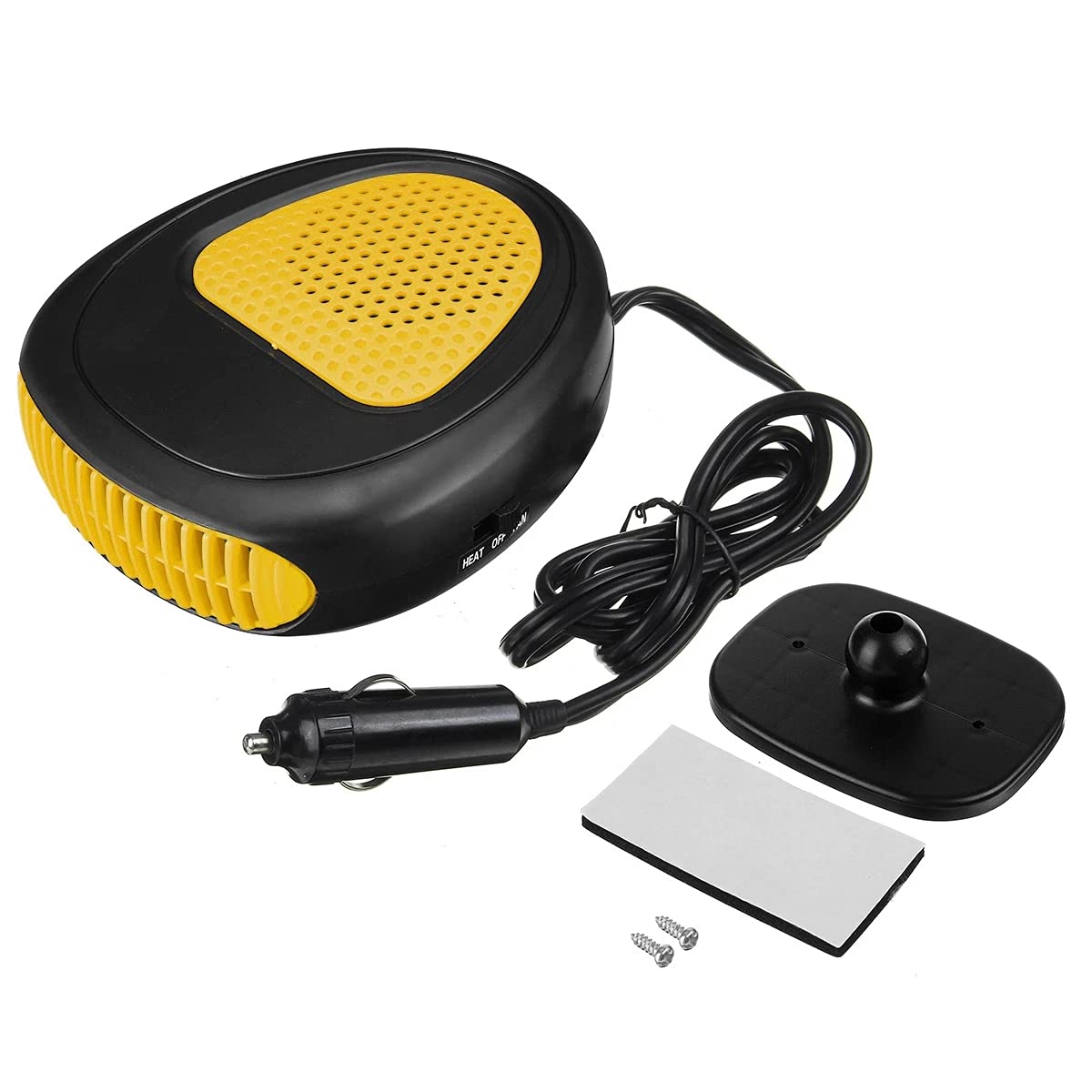YONGYAO Przenosny elektryczny podgrzewacz samochodowy 12/24 V DC Wentylator grzewczy Odmrazacz Odmrazacz-Zólty 24V