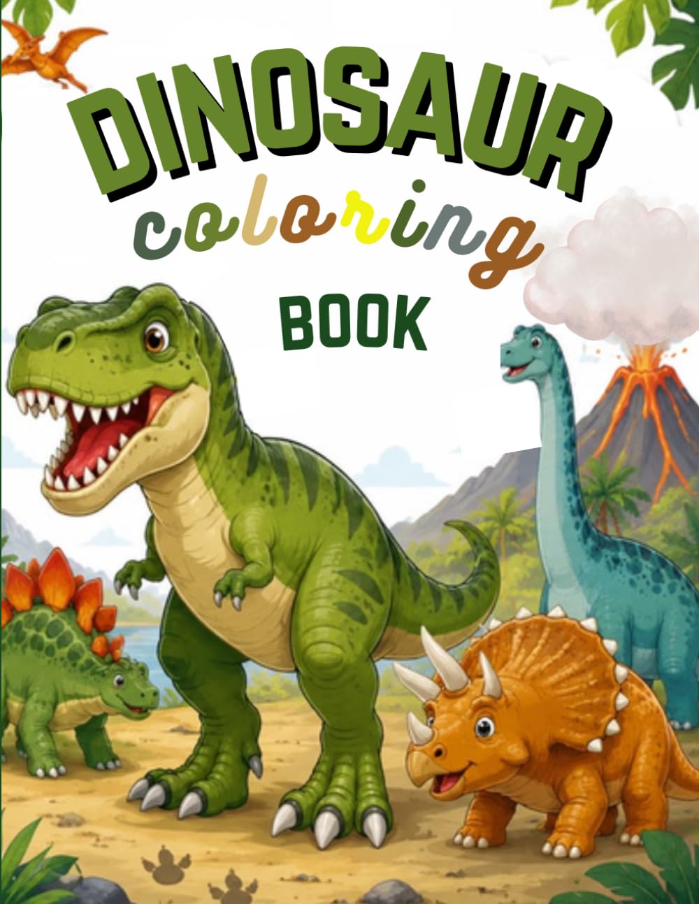 Dinosaur Coloring Book: Dinosaur Coloring Book with Fun Facts for Kids Ages 5–13: 30 Amazing Dinosaurs.