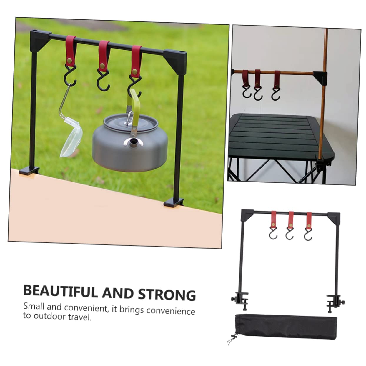 Happyyami 1 Juego Estante de Escritorio Linterna de Camping Soporte para Acampar Accesorios para Acampar Colgador de artículos Diversos para Acampar Estante al Aire Libre Almacenamiento