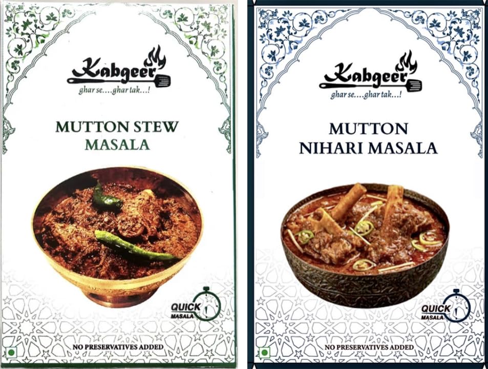 Kabgeer Masala Combo of 3 Packs - Mutton Stew, Mutton Nihari and Mutton Tenderizer Masala Easy and Ready to Cook Exotic Spice Blend Delicious, Flavourful and Aromatic | Shahi Party Pack- Pack of 163 gram