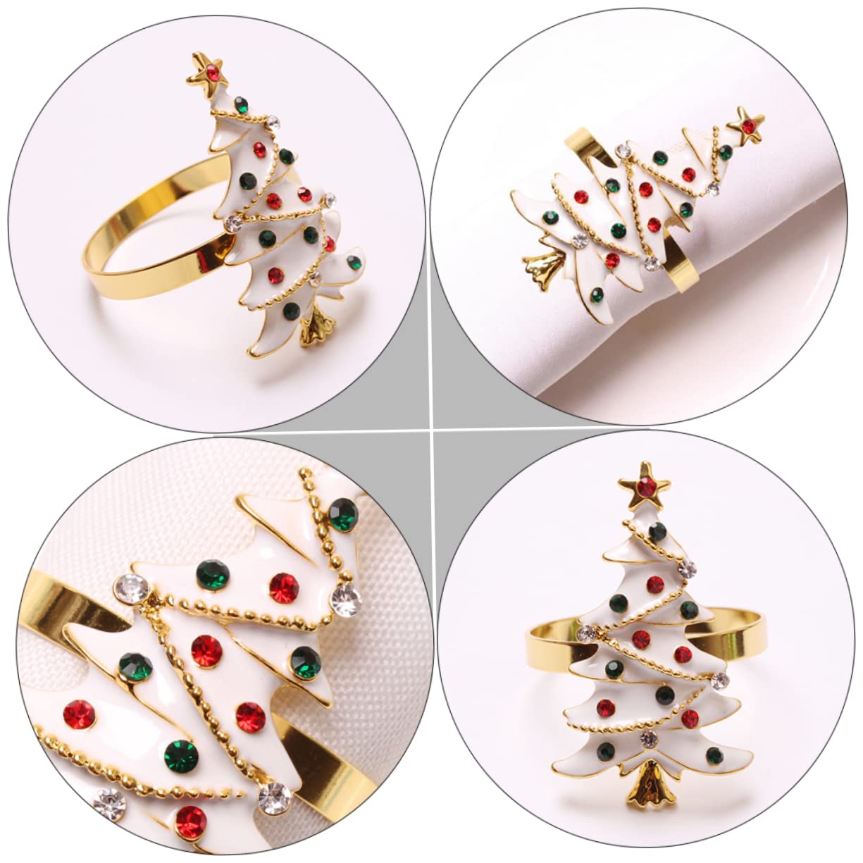ABOOFAN 12pezzi Portatovaglioli Natalizi Anelli Per Tovaglioli Decorazioni Eleganti Per Tavola Di Natale e Feste Facili Da Usare e Lavabili Stile Moderno Per Atmosfera Festiva