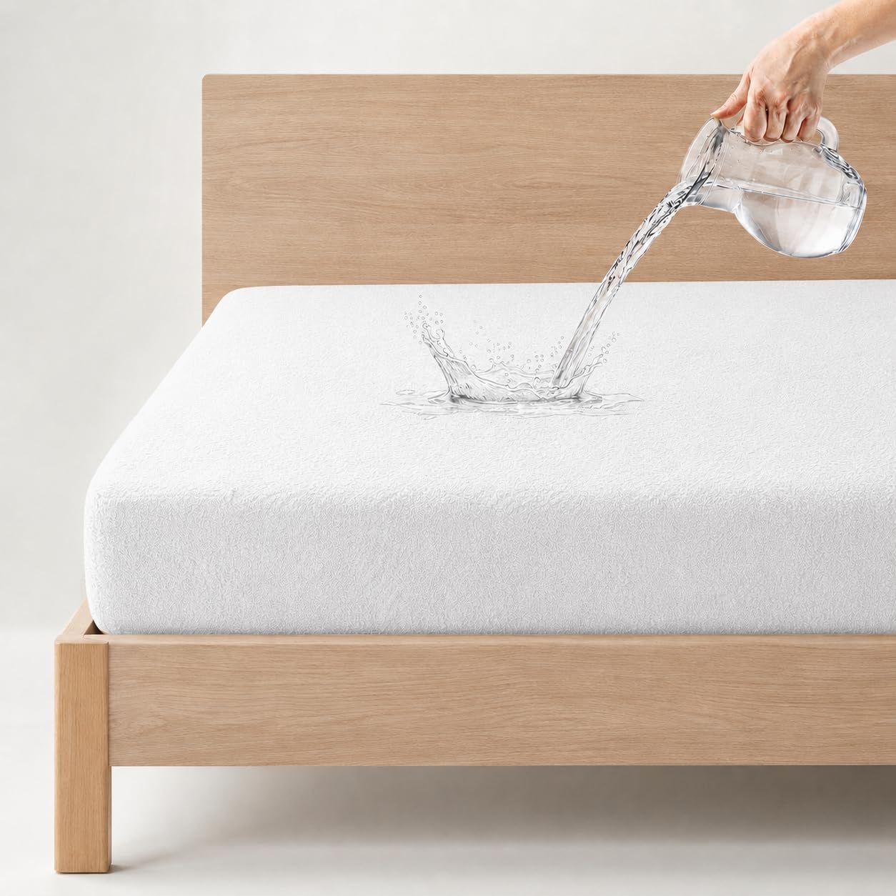 100% Waterproof Mattress Protector Double Size (72X72 Inches) – Ultra Soft Cotton Terry, Breathable & Noiseless Bed Cover | Deep Pocket up to 10 Inches, White-image-17