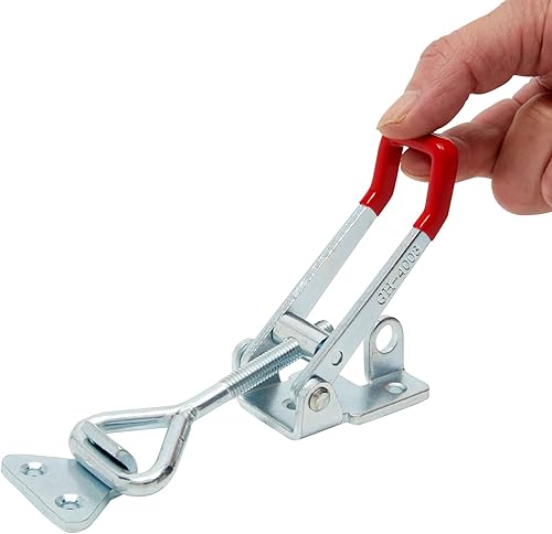 Miniatura 3 de Abrazadera de pestillo de palanca ajustable, paquete de 4, 8 x 1.7 pulgadas, cierre de sujeción de capacidad de 1320 libras para armarios, puertas y