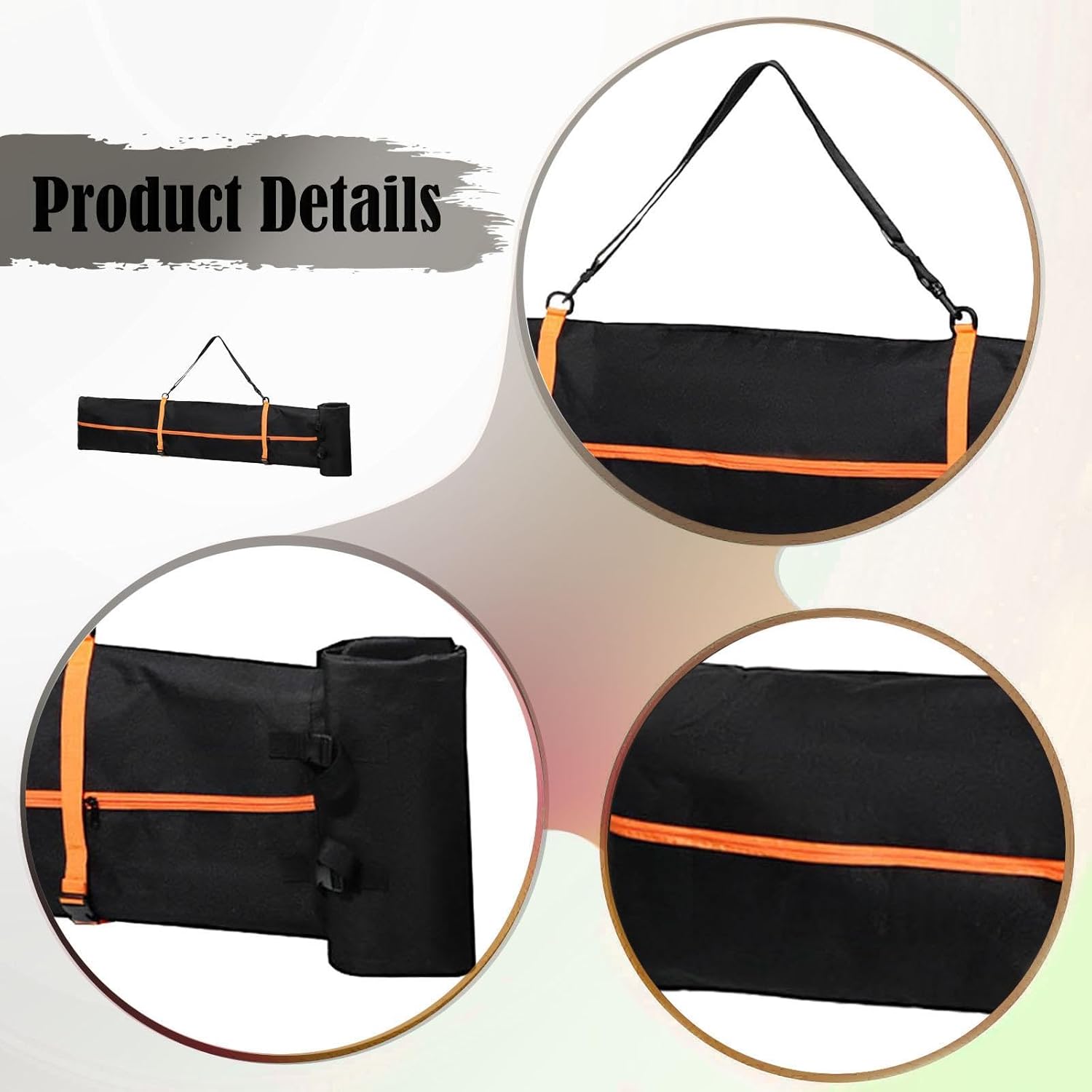Snow Ski Bag with Handle Storage Ski Poles Pouch Carrier for Downhill Transport Outdoor