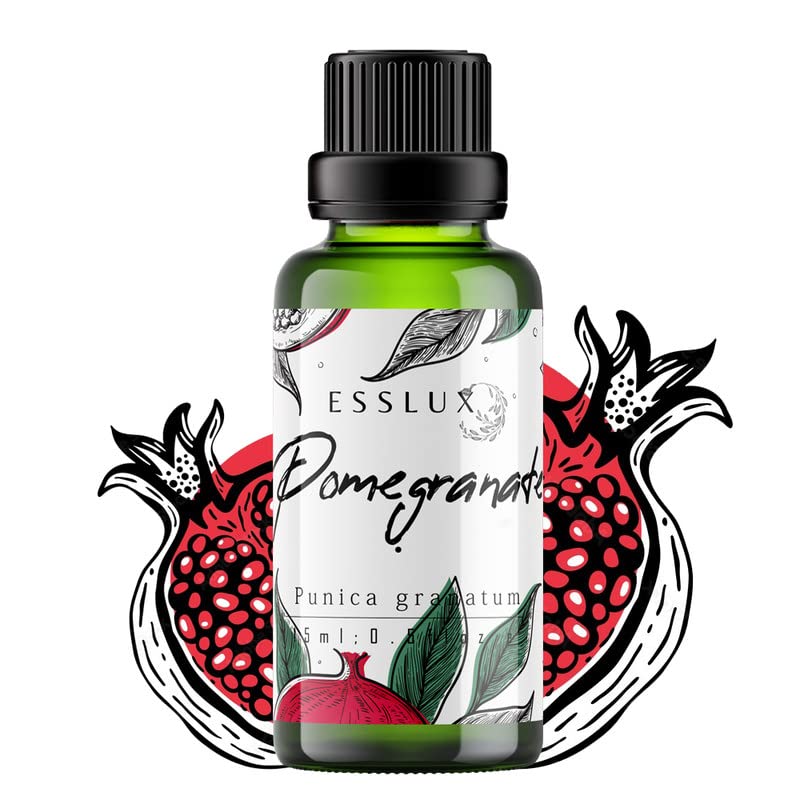 Image of Esslux Pomegranate Essential Oil - 100% Pure & Natural | Nourishing Oil for Skin & Hair | Aromatherapy, DIY Projects, & Soap Making | Rich in Antioxidants for Radiant Skin, 15 ML