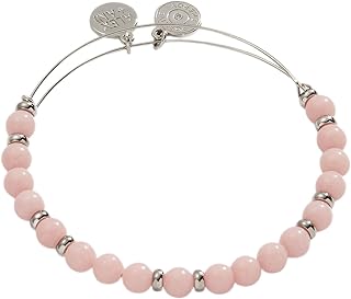 Mauve Glow In The Dark Beaded Expandable Wire Bangle Bracelet, Shiny Silver Finish, Purple Charm, Expandable Bangle, 2 to 3.5 in