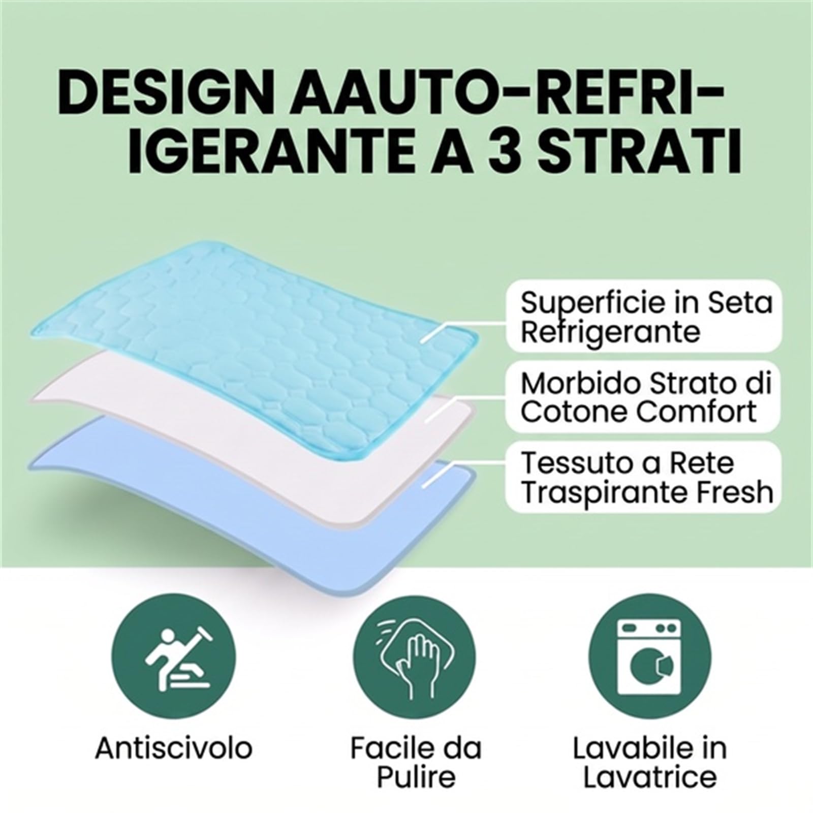 Coolnap Tappetino Rinfrescante Cani Raffreddante Estivo | Impermeabile, antigraffio, superficie fresca, facile da pulire, adatto agli animali domestici