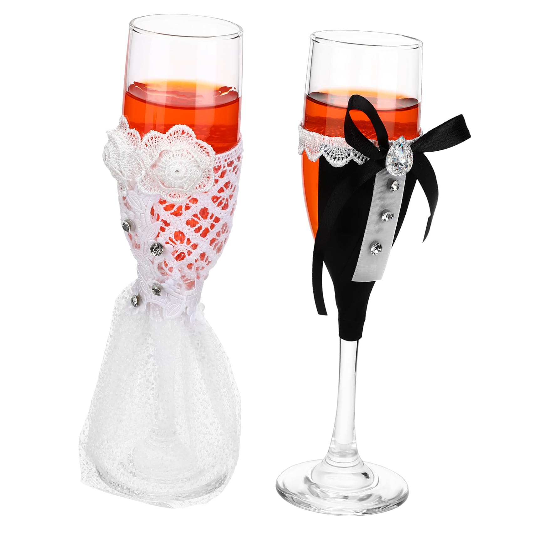 1 Set Matrimonio Novios Vestidos Para Novios Tazas De Vino De Compromiso Copas De Vino Altas Copas De Vidrio Para Tostadas De Recepción De Bodas Celebraciones