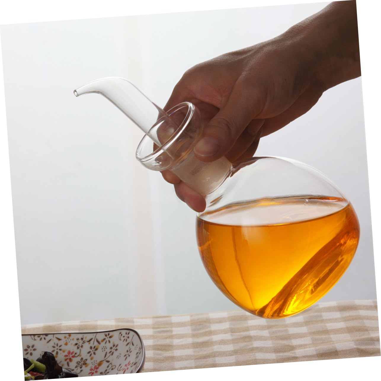 Auslaufsichere 500ml Glasölflasche für Küche und Hotel Multifunktionaler Soßenspender Geeignet für Olivenöl und Sirup