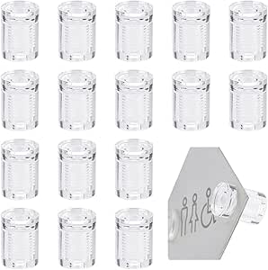 Lot De 300 Languettes Autocollantes Transparentes En Plastique Avec Trou Rond Pour Suspendre Des Petits Articles (3,3 X 2,3 Cm