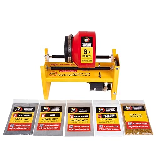 Miniatura 10 de MJR Tumblers Vaso de roca de servicio comercial de 10 libras con kit de grano libre. Capaz de ejecutar 4 tamaños y combinaciones de barril