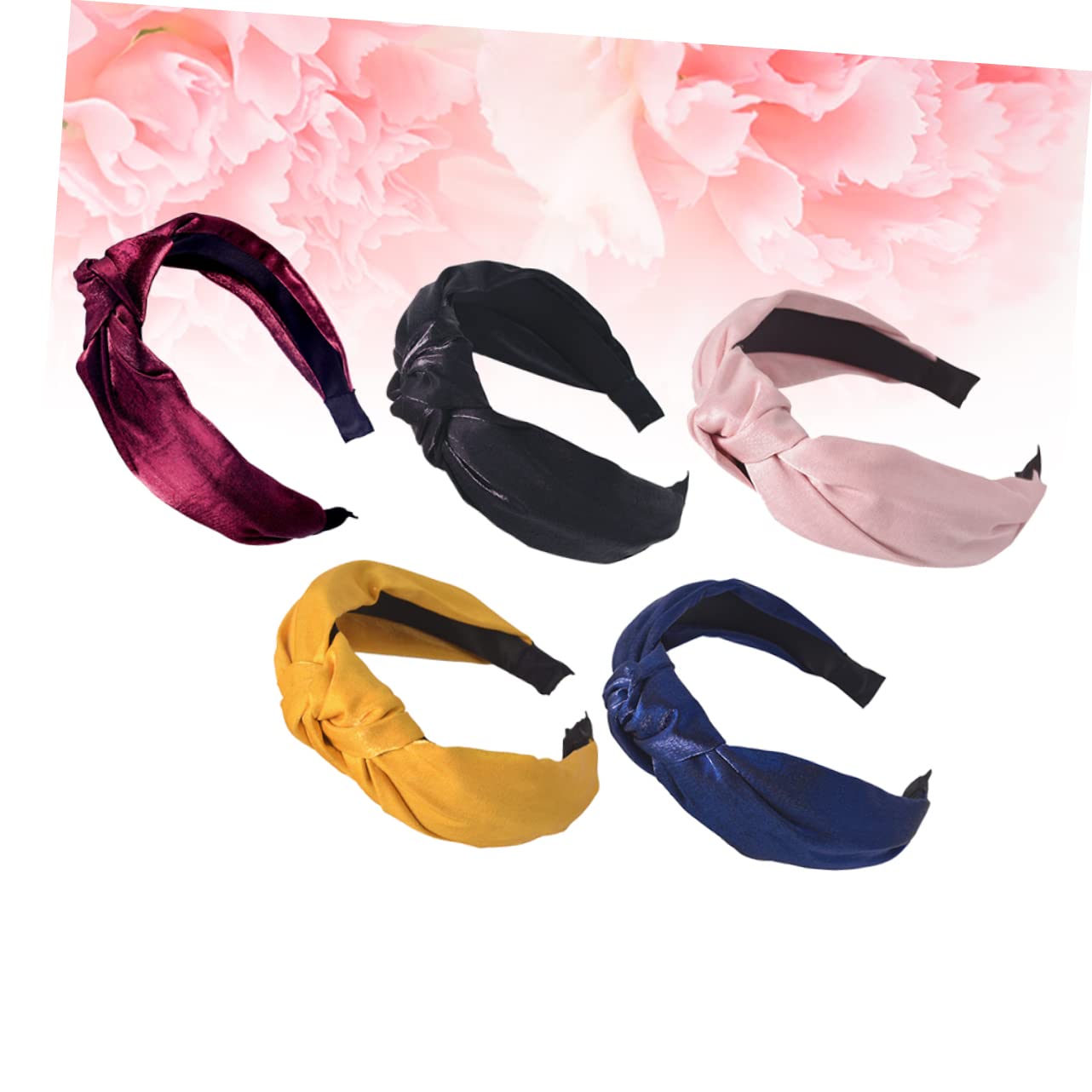 Horquilla 5 piezas Diadema for mujer Satén Cabello Scrunchies Cintas for la cabeza de satén for mujer Mujer Rayas anchas Nudo Turbante Diademas Mujer Nudo Diadema Bufanda Sombrero Diadema ancha Mujer