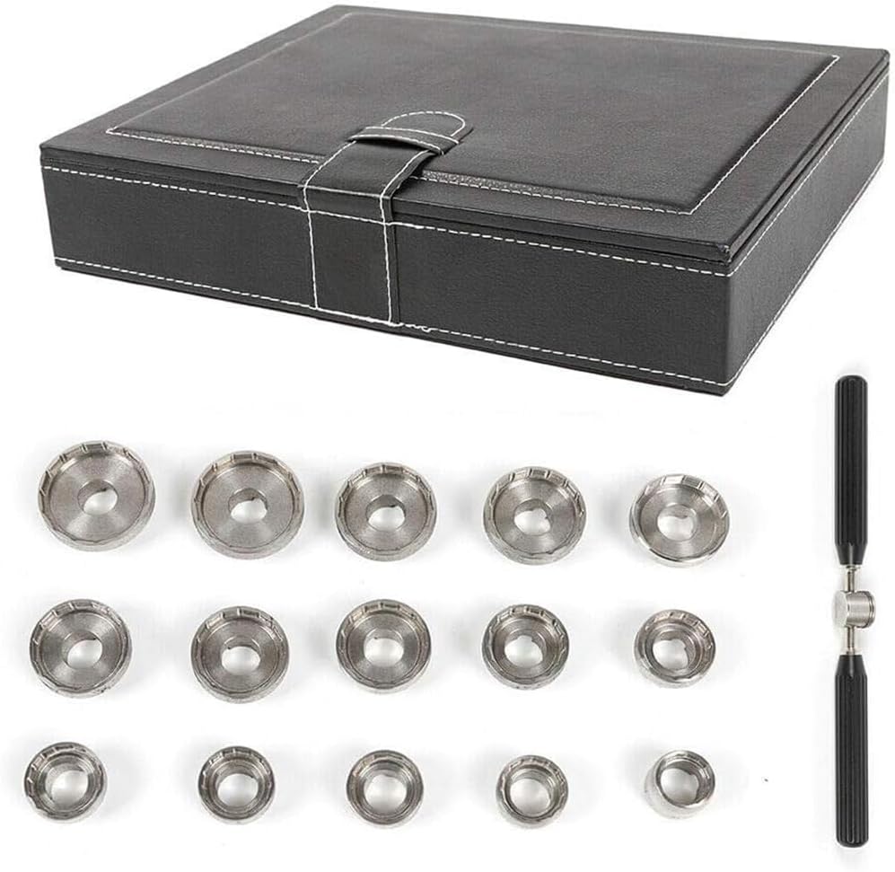 Watch Back Cover Opener Kit - 15-Piece Watch Case Removal Tool Set for Easy Watch Repair, Professional DIY Watchmaker Tool for Precision Repairs and Maintenance
