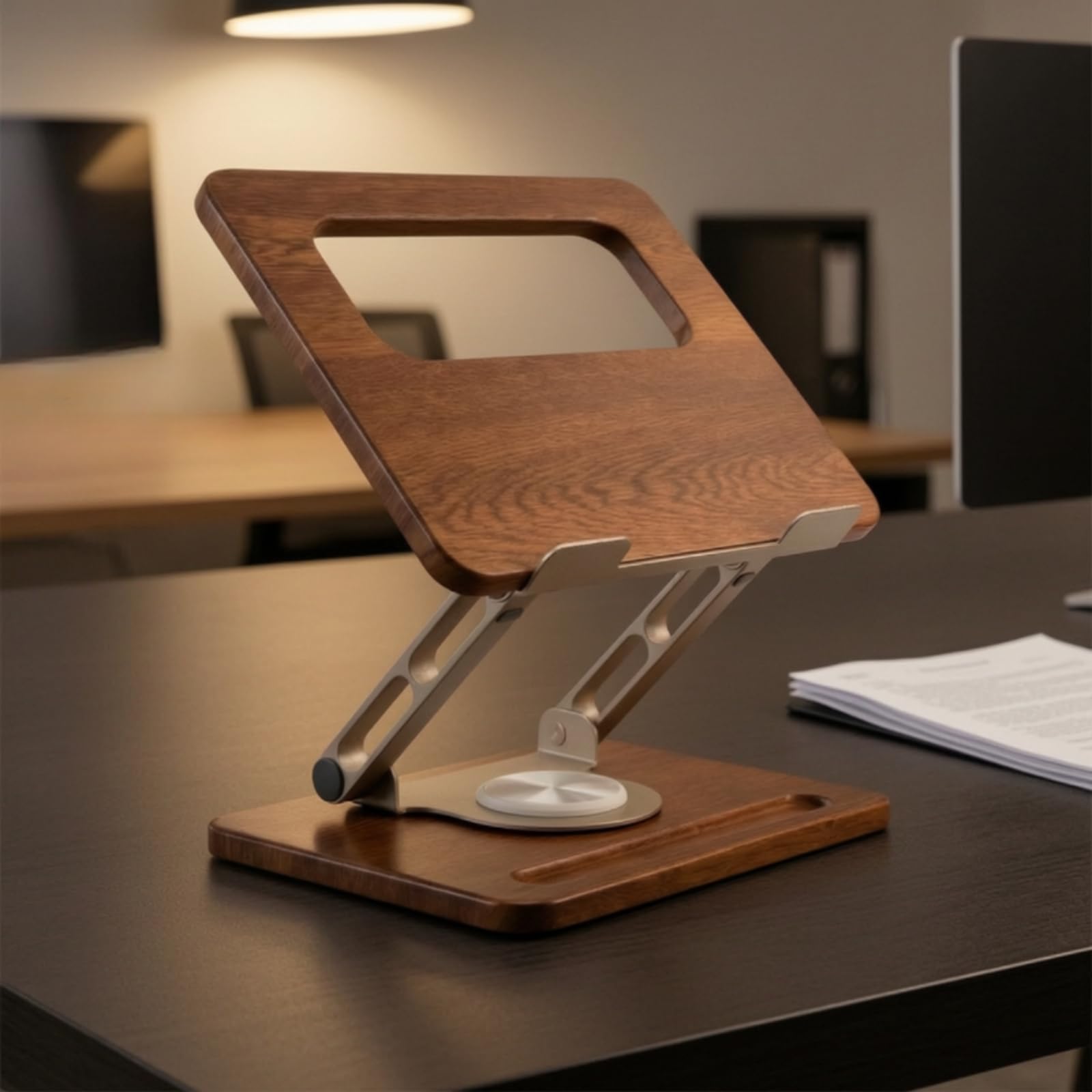 Supporto per Laptop Regolabile, 樱桃木, 笔槽款 | Da Scrivania, Supporto per Notebook, Ufficio