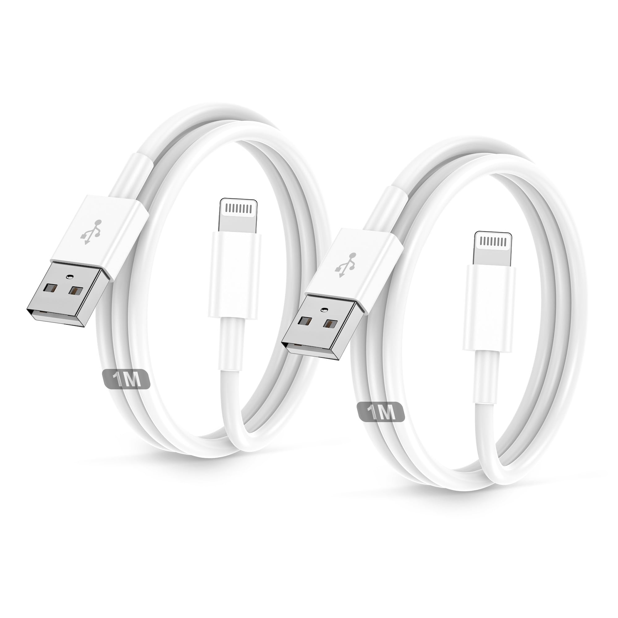 Cavo For IPhone Originale For Apple Certificato MFi,Cavetto USB Lightning Ricarica 2Pezzi 1M+1M For iPhone 14 Pro Max/13/12/11/XR/XS/X 8/7/6s/6/5/Plus/SE/SE 2/iPad Mini 4 caricatore cavi