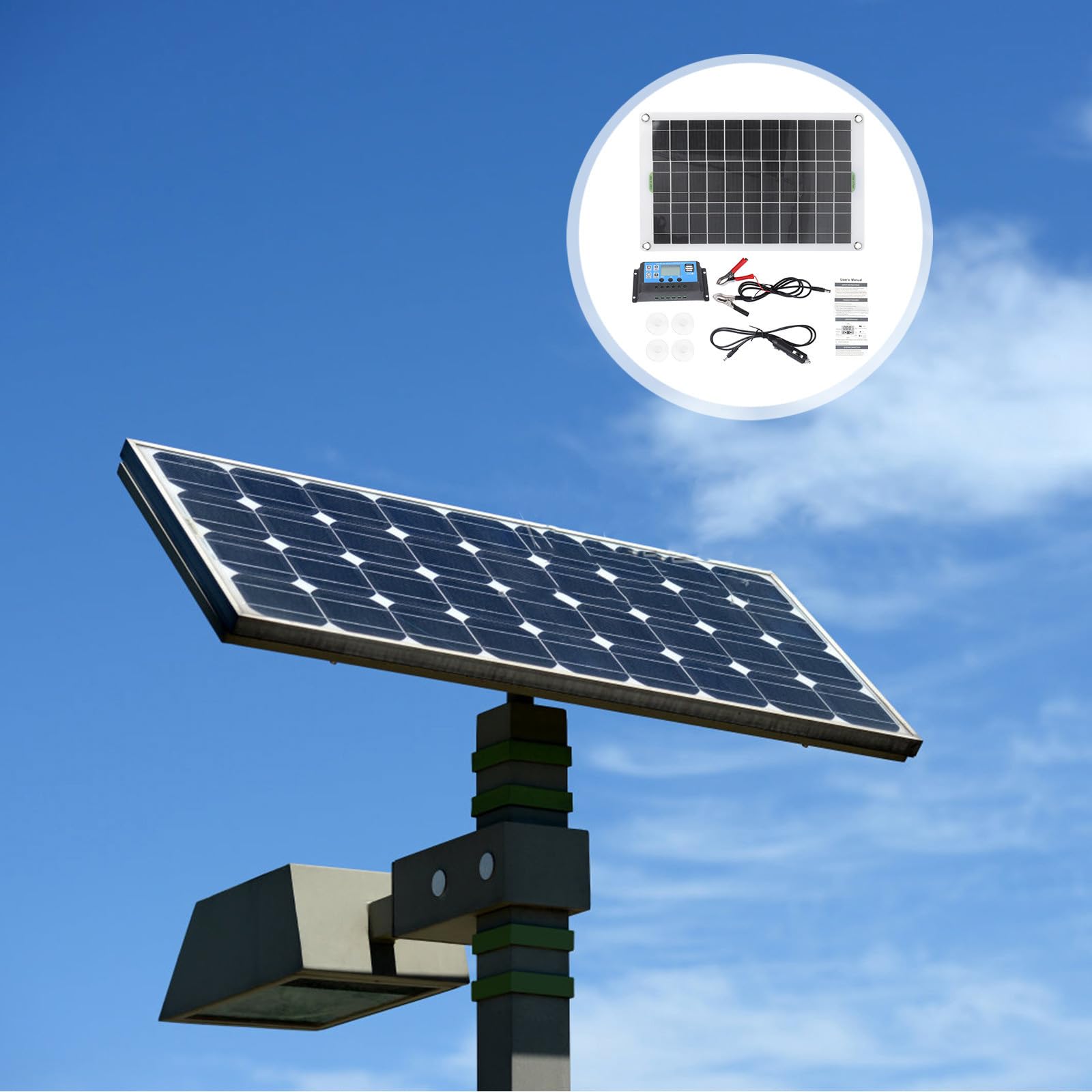 Pannello Solare 20w a 36 Celle in Polietilene per Ricarica | Veicoli e Aeromobili, per Escursioni e Viaggio, Leggero e Facile da Portare