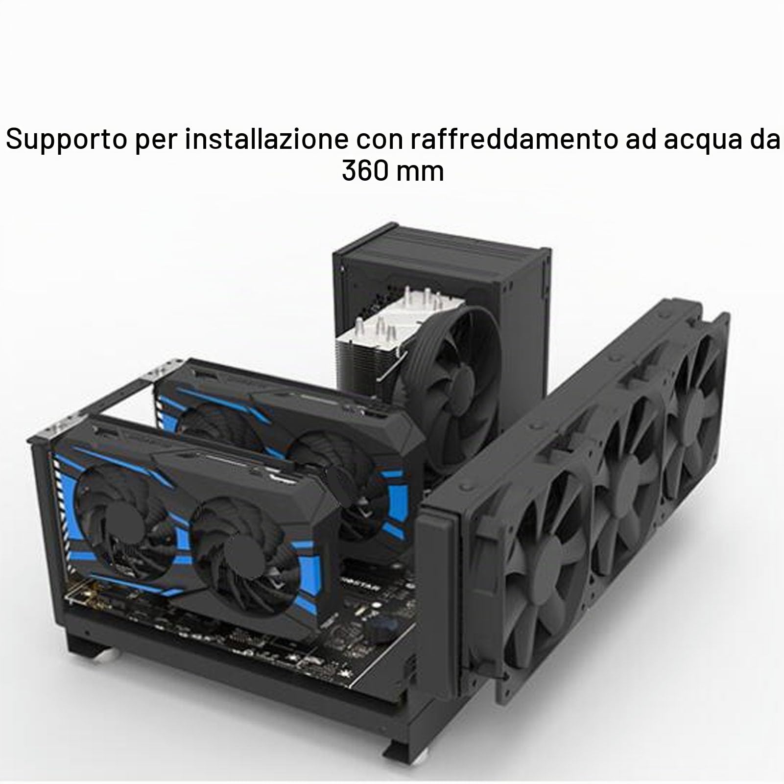 Rack per Scheda Madre Aperto ATX per Computer, Chassis per Computer ATX, Custodia per Computer da Gioco Fai-da-Te in Acciaio, Rack per Scheda Madre del Computer ATX M ATX ITX