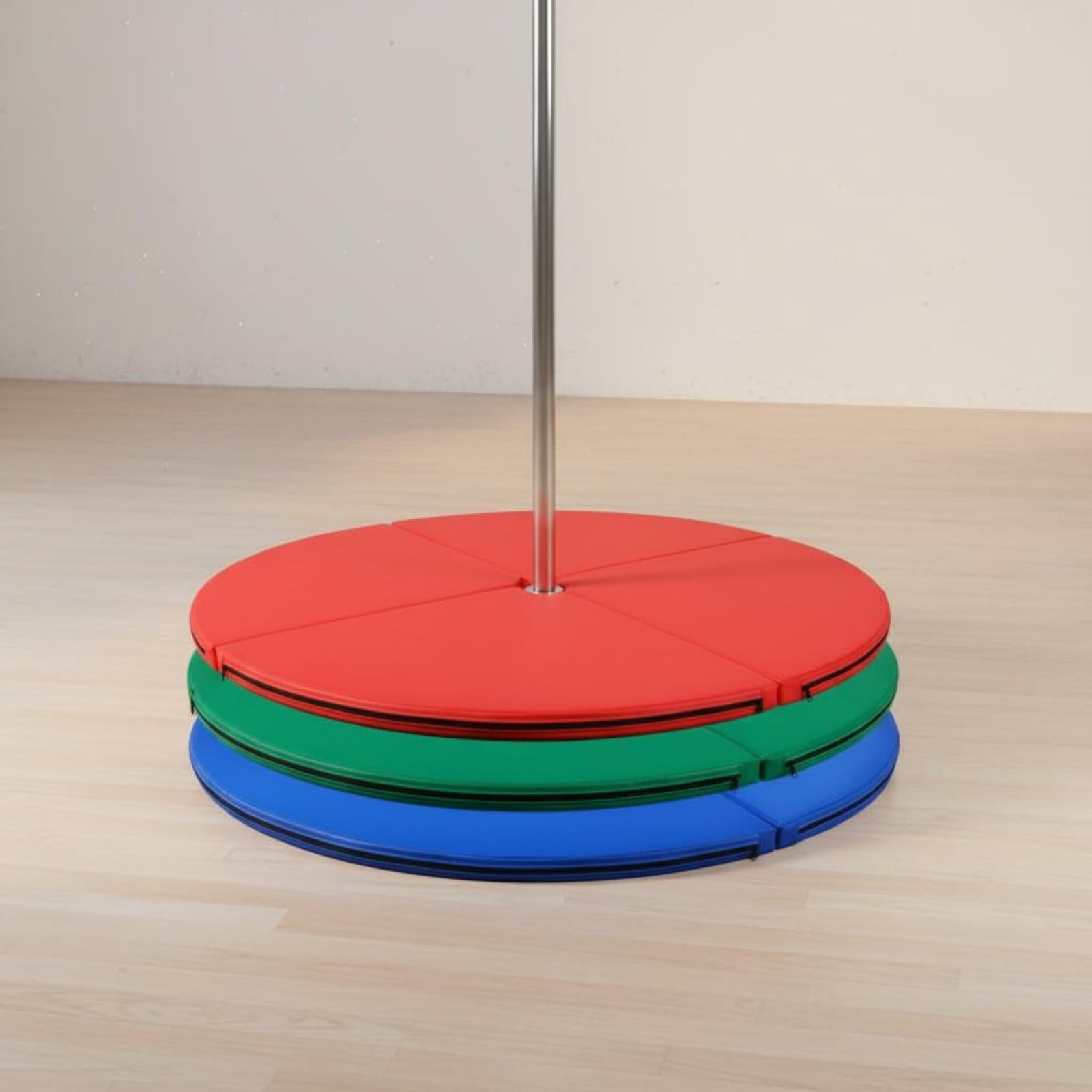 Tappetino Palestra Rotondo Tappeto Ginnastica Materassino Fitness Pad Pieghevole Spesso Ammortizzante in PU E Cotone per, Verde, Diametro 120cm, Spessore 5cm