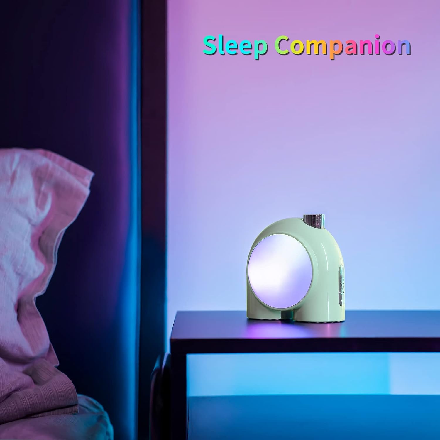 Divoom Planet-9 Smart Mood Lamp, Cordless Table Lamp with Programmable RGB LED for Bedroom Gaming Room Office, Green