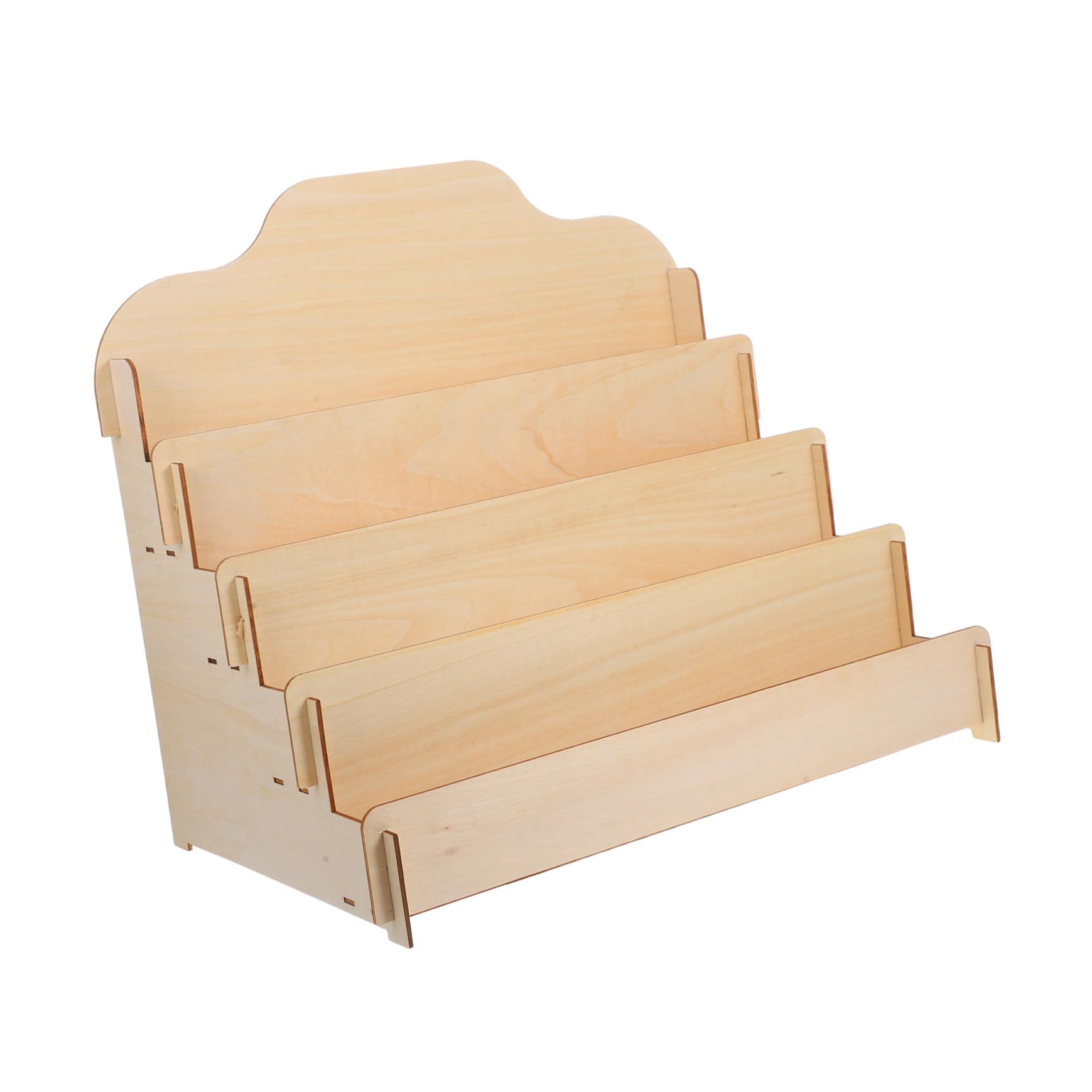 Expositor de tarjetas de madera NULYLU soporte escalonado para postales en mostradores de retail