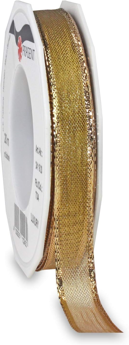 Präsent Wired Organza Ribbon, 25mm-20m, Silver