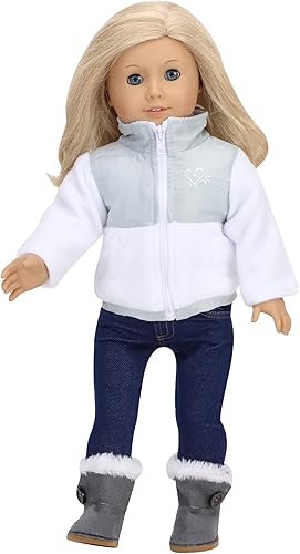 Miniatura 7 de Elegante muñeca de 18inch botas. Se adapta a 18" American Girl Dolls y Más. Muñeca Zapatos de Pink Suede Estilo Boots WPink botón lateral y rosa piel