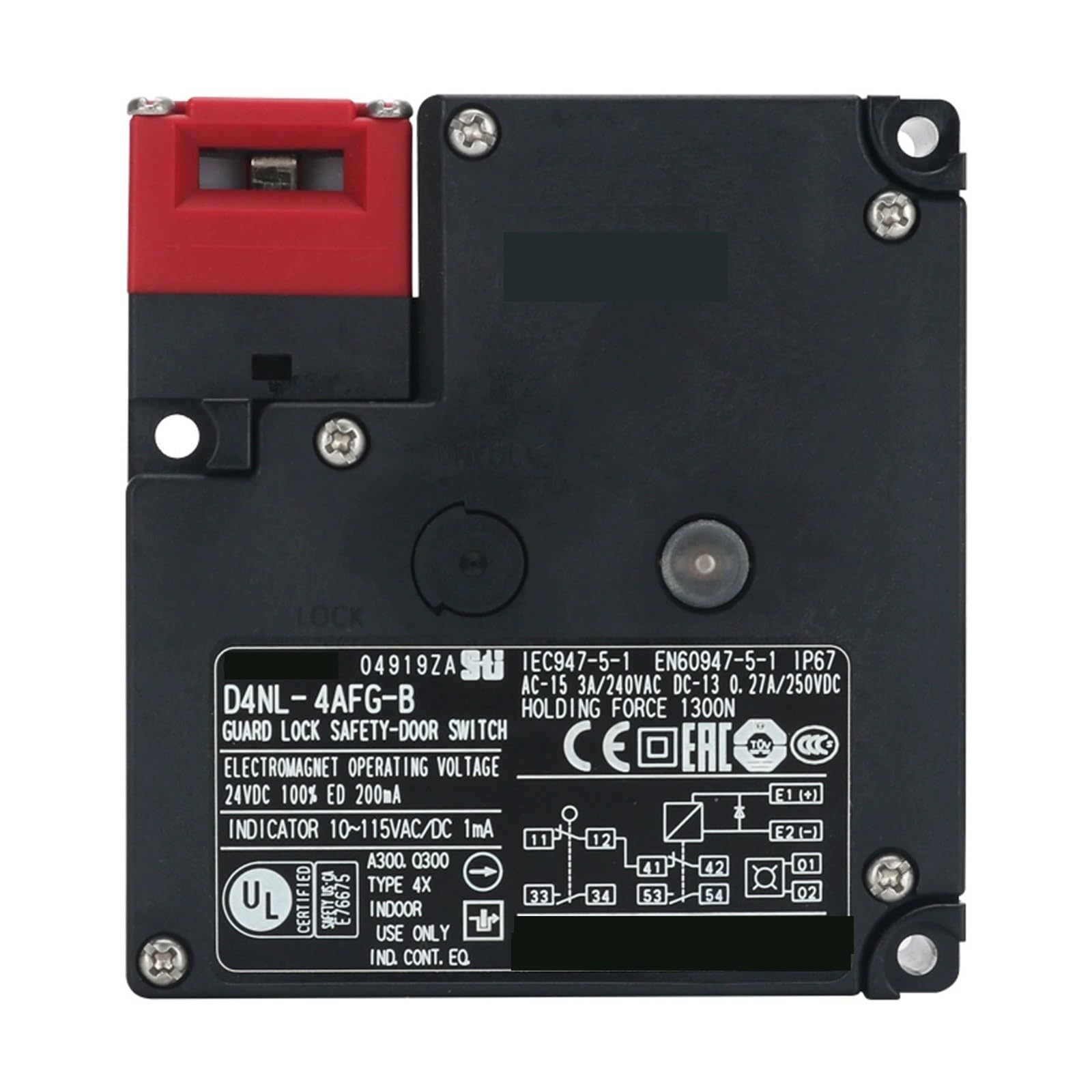 interruptor de puerta, Interruptor De Bloqueo Electromagnético Para Puerta Seguridad Serie D4NL para puertas de armarios(D4NL-1CFG-B)