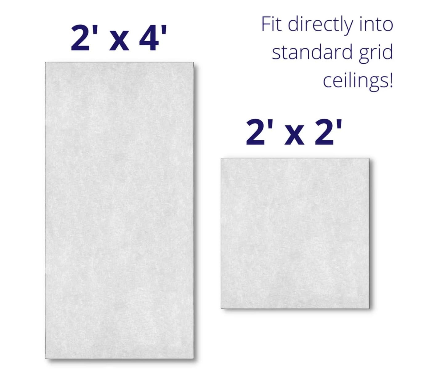 Soundsulate Sound Absorbing Acoustical White/Light Gray Ceiling Tiles, 3 Sizes