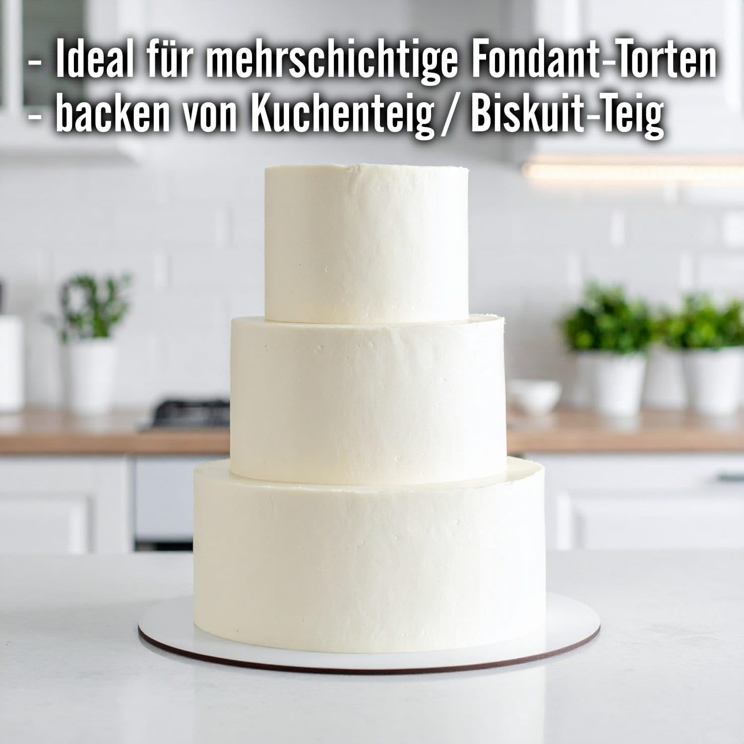 AOS Set | enthält Cake Masters Runde Backform 25/20/15 cm x 10 cm – Nahtlos aus extra dickem, eloxiertem Aluminium – Profi-Backformen für hohe Kuchen & Torten