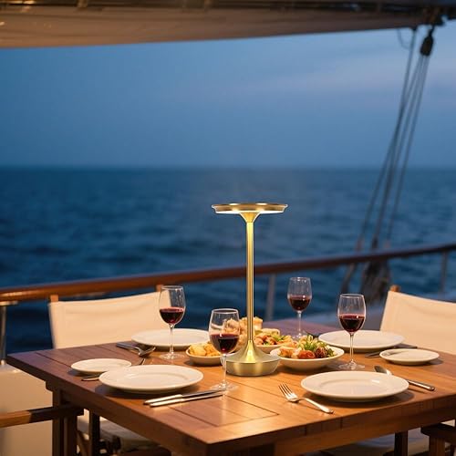 Miniatura 3 de Lámpara de mesa LED inalámbrica recargable, batería portátil de 6000 mAh, lámparas de mesita de noche para exteriores, lámpara táctil de atenuación