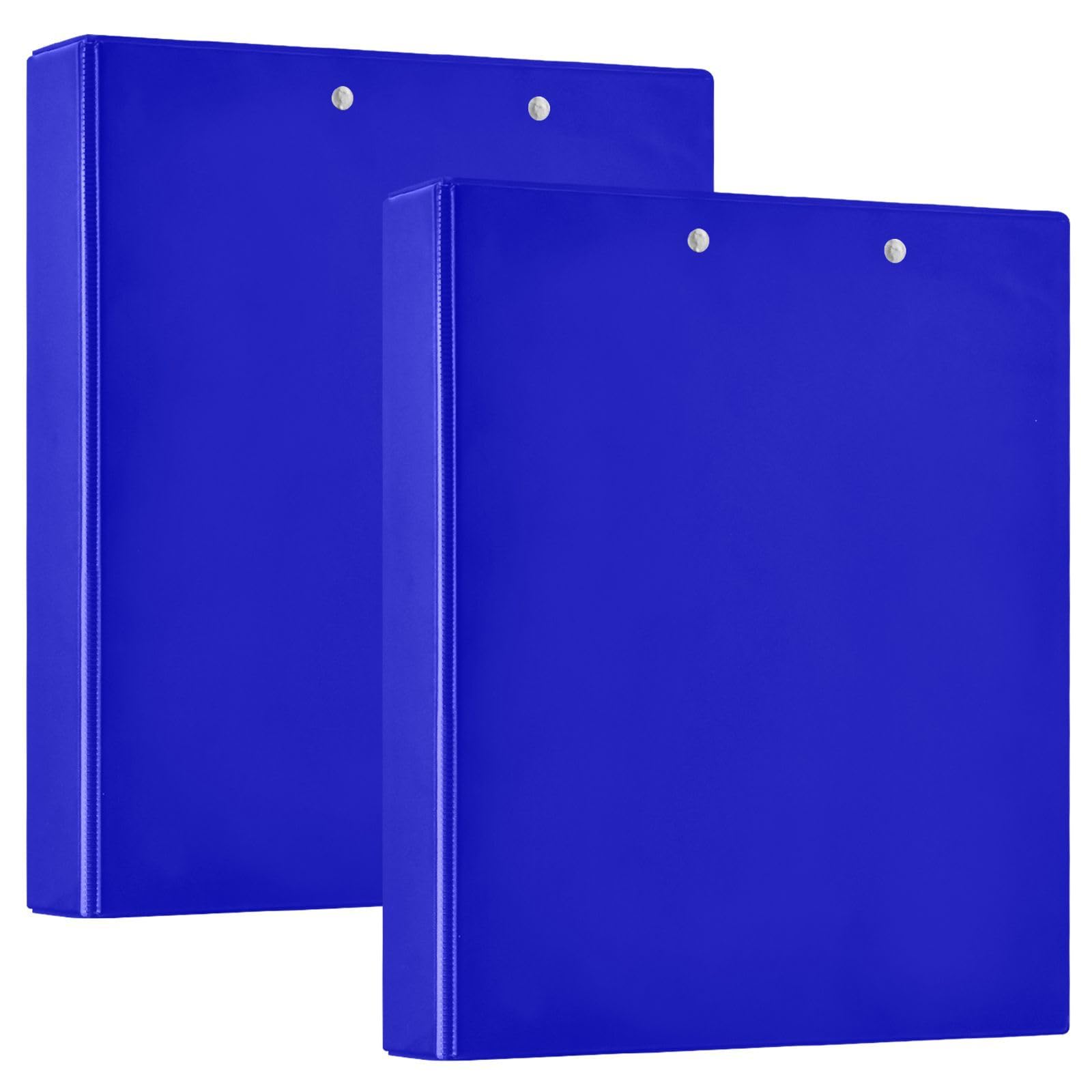 Raccoglitori blu medio da 3,8 cm, 3 anelli, raccoglitori ad anelli a D, 3 anelli con portablocco, raccoglitore flessibile, per scuola, 3 anelli (confezione da 2)