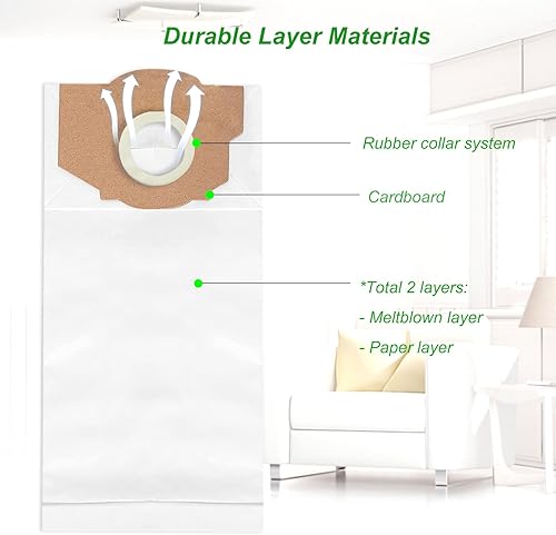 Miniatura 4 de Paquete de 10 bolsas de vacío de repuesto compatibles con Eureka RR, parte # 61115 Boss Smart Vac serie 4800