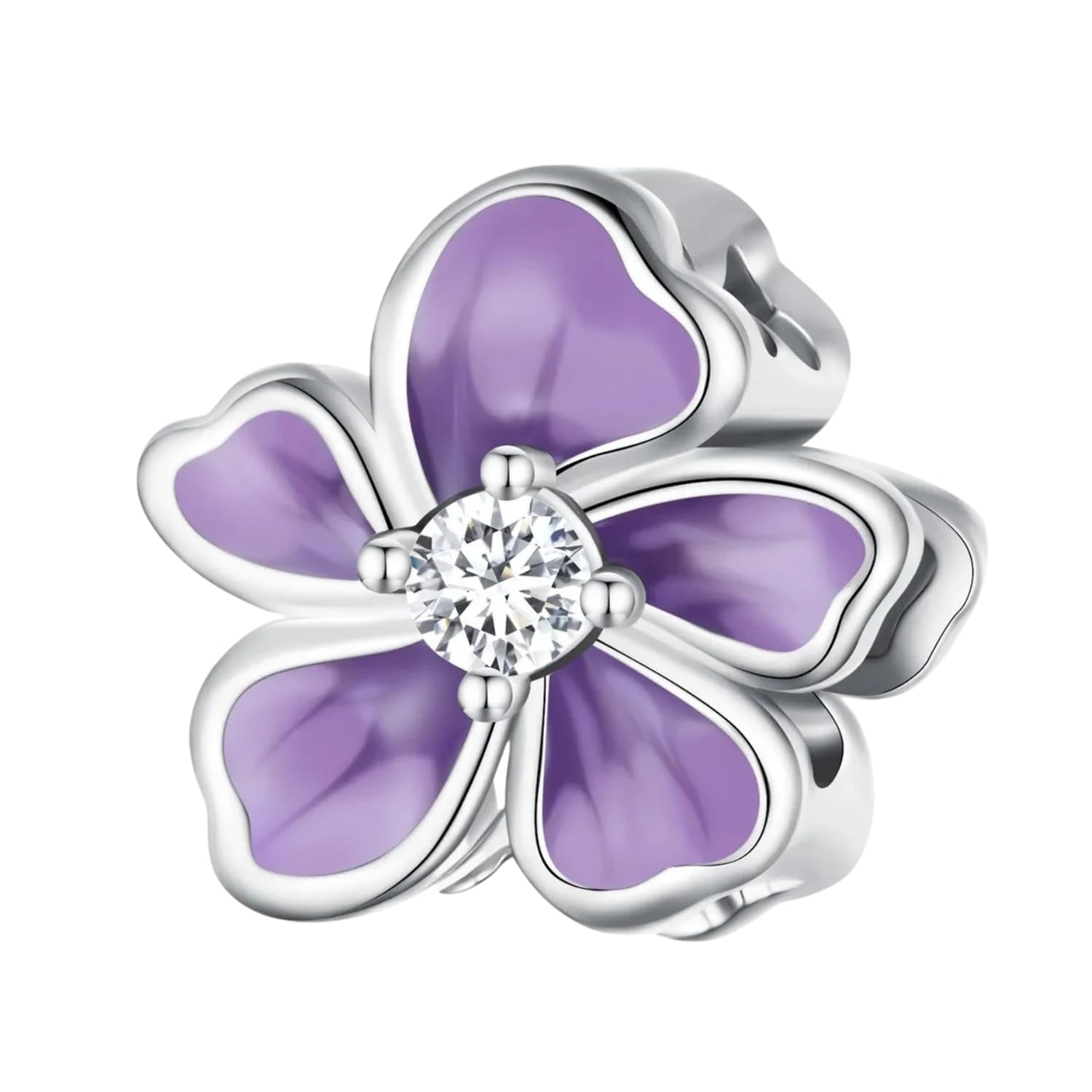 925 Sterling Silver Lavender Bloom Charm | Gifts for Girls and Women | 6 Months Warranty | Unique Jewellery-image-27
