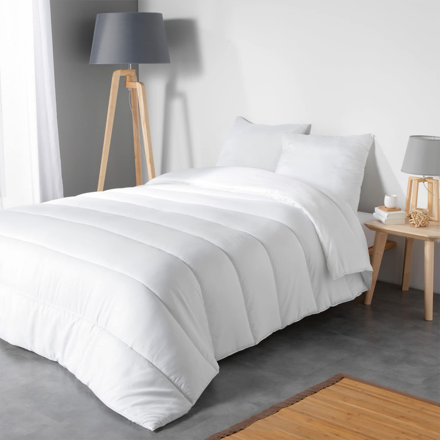 GREATOYAR Edredón Nórdico Blanco, Relleno Nórdico, Edredón de Microfibra, 400gr/m² de Microfibra Suave, Antiácaro, Hipoalergénico, Transpirable, Moderno, Ligero, 260x240cm, para Cama 160cm/180cm