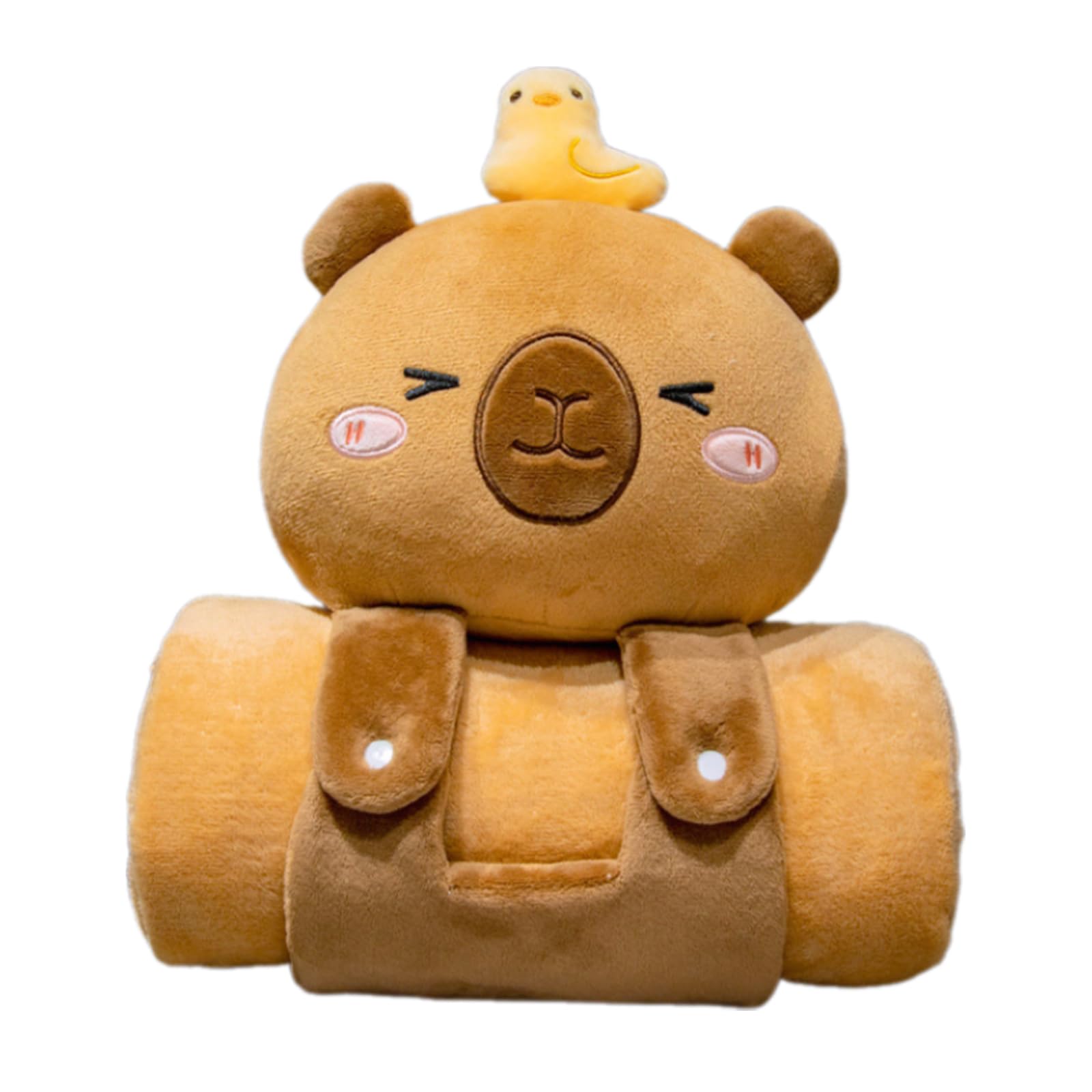 Elnwnnkc Use Plush Dolls Folding Air Conditioning Blanket Pillow, Car Interior Cushions, 2 in 1 Quilts Naping Artifact Air Conditioning Blanket