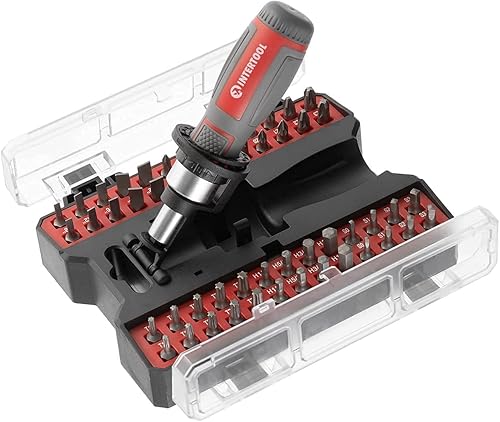 Miniatura 4 de INTERTOOL Juego de 53 destornilladores de trinquete, 52 puntas, acero al cromo vanadio de alta resistencia, multiherramienta todo en uno, reparación