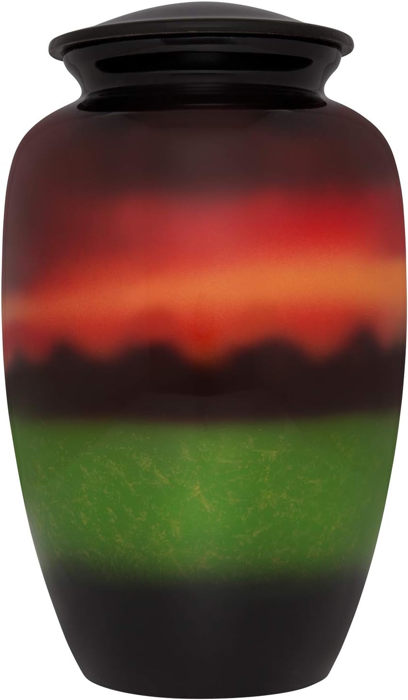 Golf Cremation Urn - Beautifully Painted Colorful Evening Round of Golf is Perfect Memorial for a Loved Golfer - Quality Funeral Urn in Aluminum - Large Burial Urn for Human Ashes Adult Size - Image 2