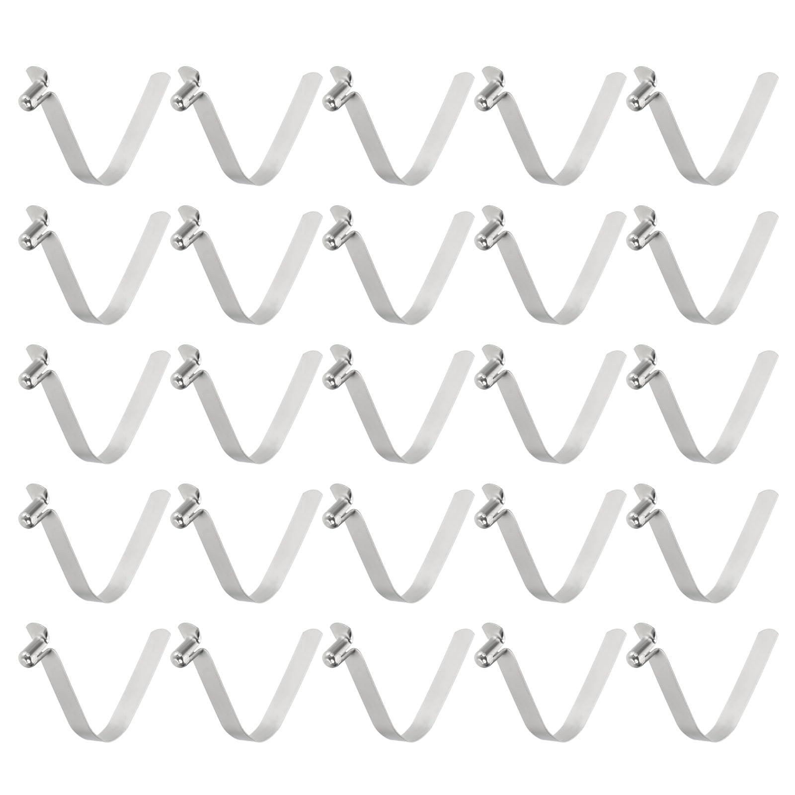 sourcing map 25pcs Single Button Kayak Paddle Snap Spring Clip 6x10x45mm 65Mn Spring Steel V-Shaped Hollow Lift Telescopic Locking Tube Pole Clips for Tent Umbrella Camping
