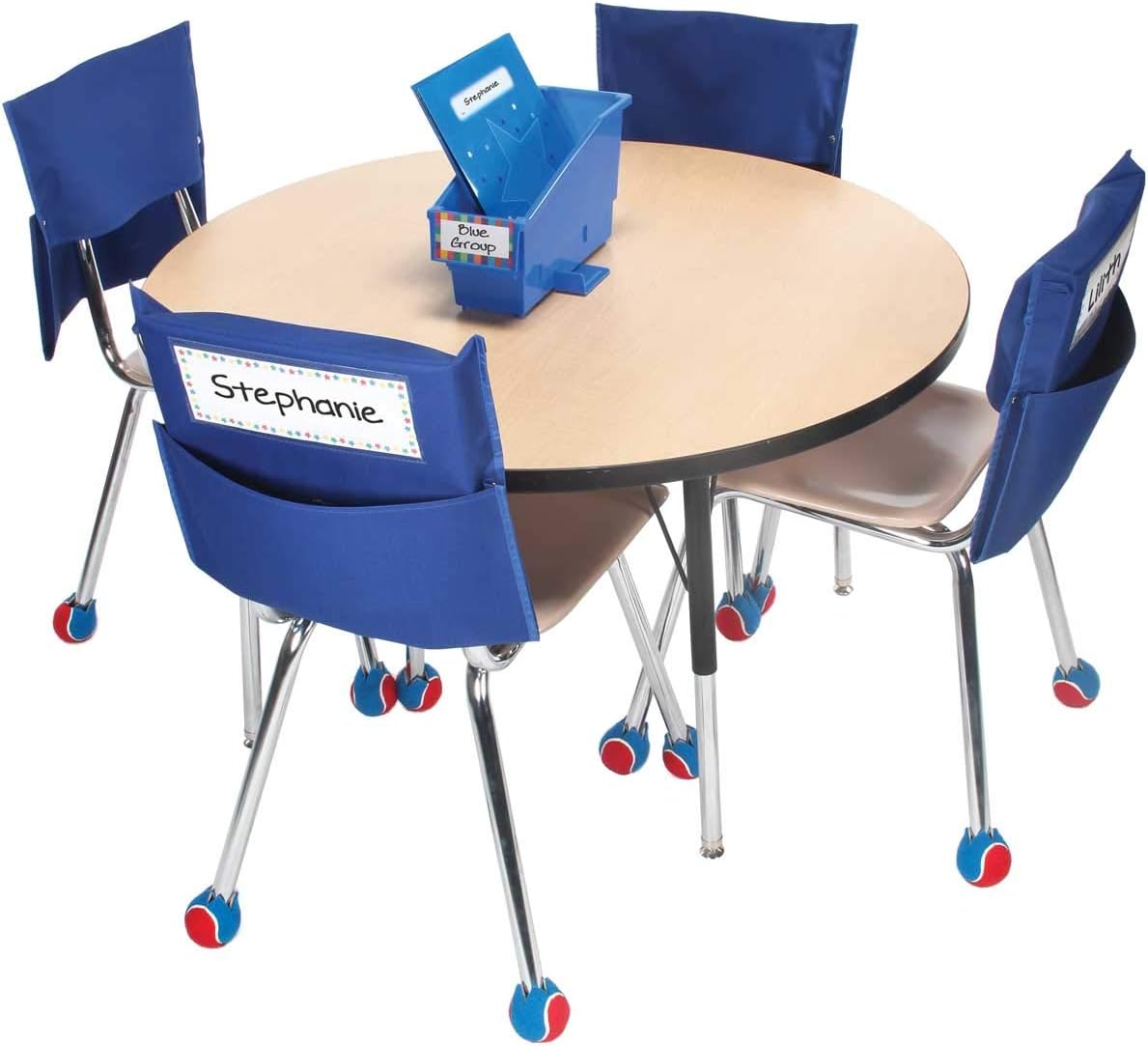 Really Good Stuff Store More Grouping Chair Pockets – Four Bright Rainbow Colors – Pocket Chair Organizer Keeps Students Organized and Classrooms Neat (Set of 8) : Home & Kitchen