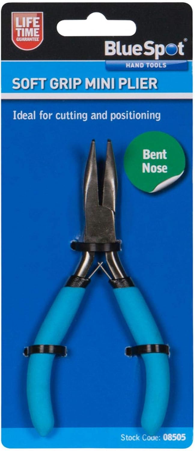 Blue Spot 08505 Mini Bent Nose Plier Dipped Handle