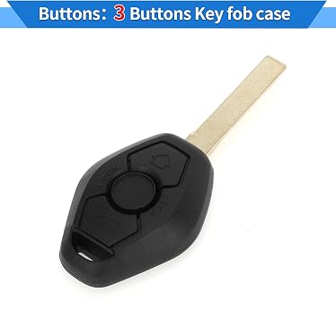 Key Shell Case for BMW E39 E46 E60 E90 1 3 5 7 Series X5 X3 Z3 Z4 Keyless Entry Remote Key Fob Replacement Case 3 Buttons