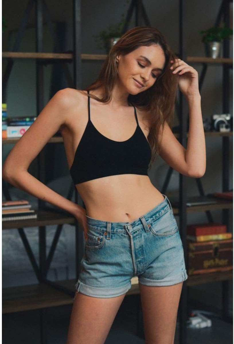 TD Collections Womens Tattoo Mesh Racerback Bralette - Image 3