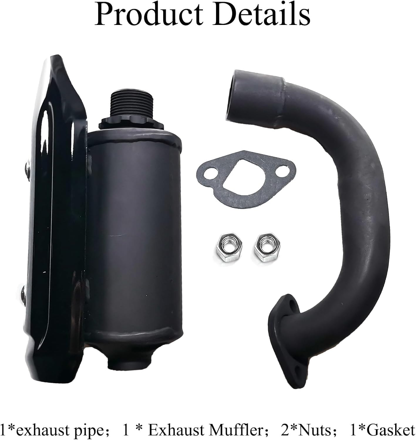 KT196 Exhaust Pipe with Muffler Silencer Kit and Upgraded Air Filter Kit Replacement for Coleman KT196 196cc HS200GK Go Kart 6.5 hp CK196 TrailMaster Hammerhead