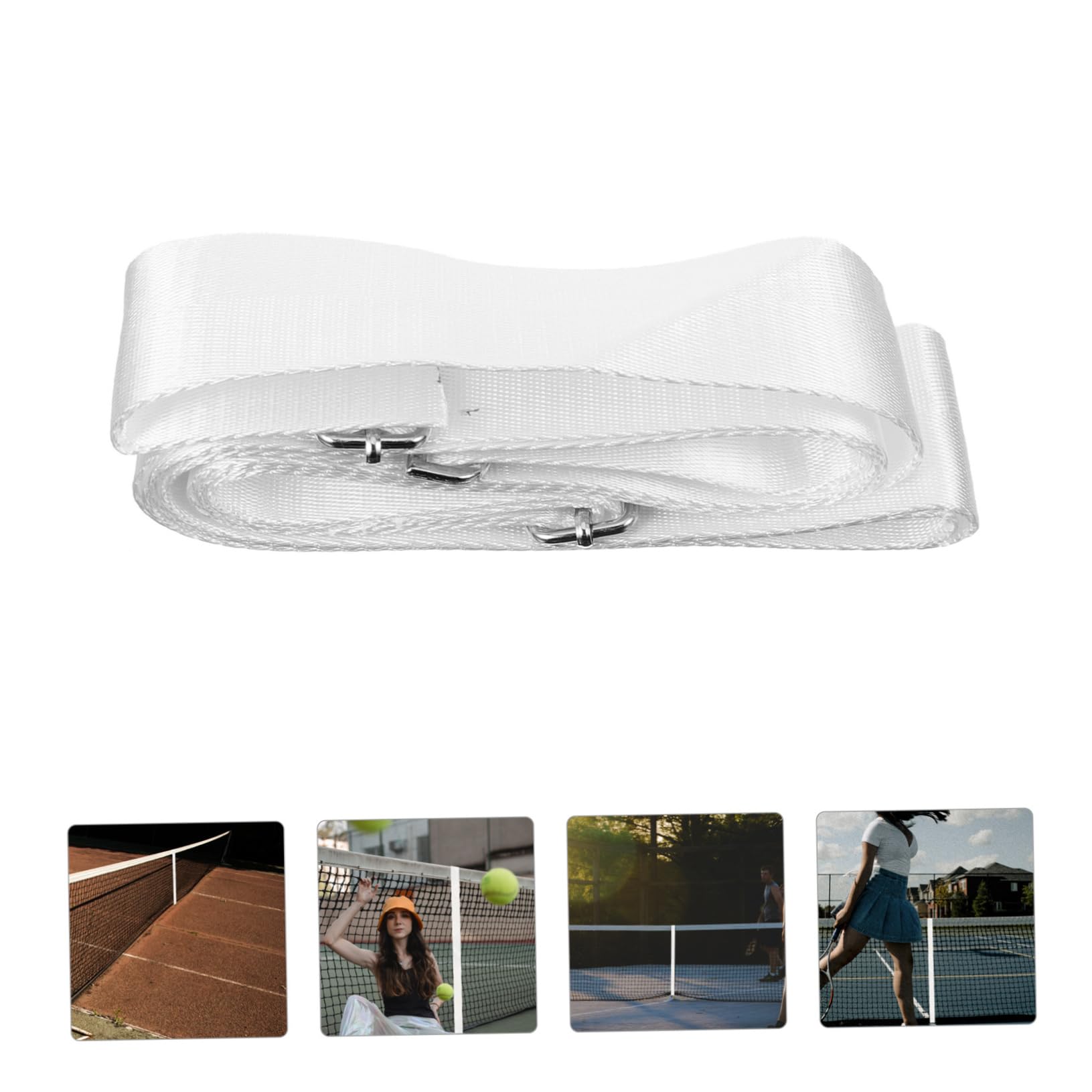 Toyvian Tennisnetz-mittelzone Drinnen Gericht Tragbares Tennisnetz Einstellbar Handhaben Höhe Tennisnetzzubehör Praktischer Tennisnetzgurt Tennisnetzseil Weiß Nylon