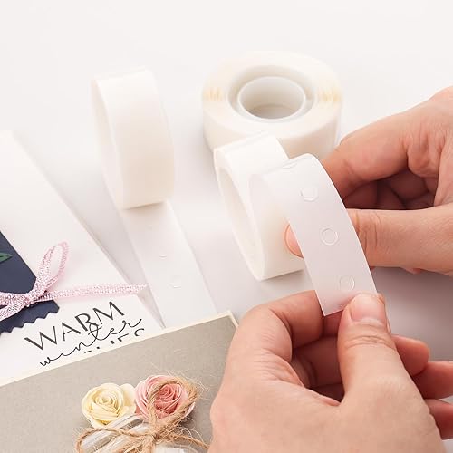 Miniatura 8 de Briartw 300 puntos adhesivos ultrafinos para manualidades, mini puntos de pegamento transparentes de 18 pulgadas (0.118 in), puntos adhesivos